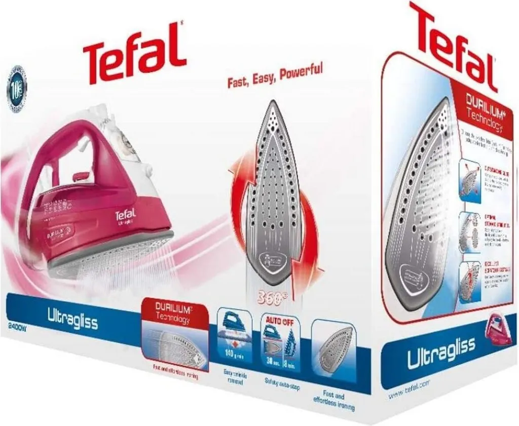 Tefal Dampfbügeleisen Ultragliss FV4920 Beere/weiß 15 Tefal Dampfbügeleisen Ultragliss FV4920 Beere/weiß – Bild 13