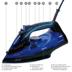 Bomann Dampfbügelautomat DB 6038 CB Schwarz/blau, 2800 W, Superglide 19 Bomann Dampfbügelautomat DB 6038 CB Schwarz/blau, 2800 W, Superglide -Philips Verkaufsgeschäft 0efcea49fbe4214d299eb6a96af44747