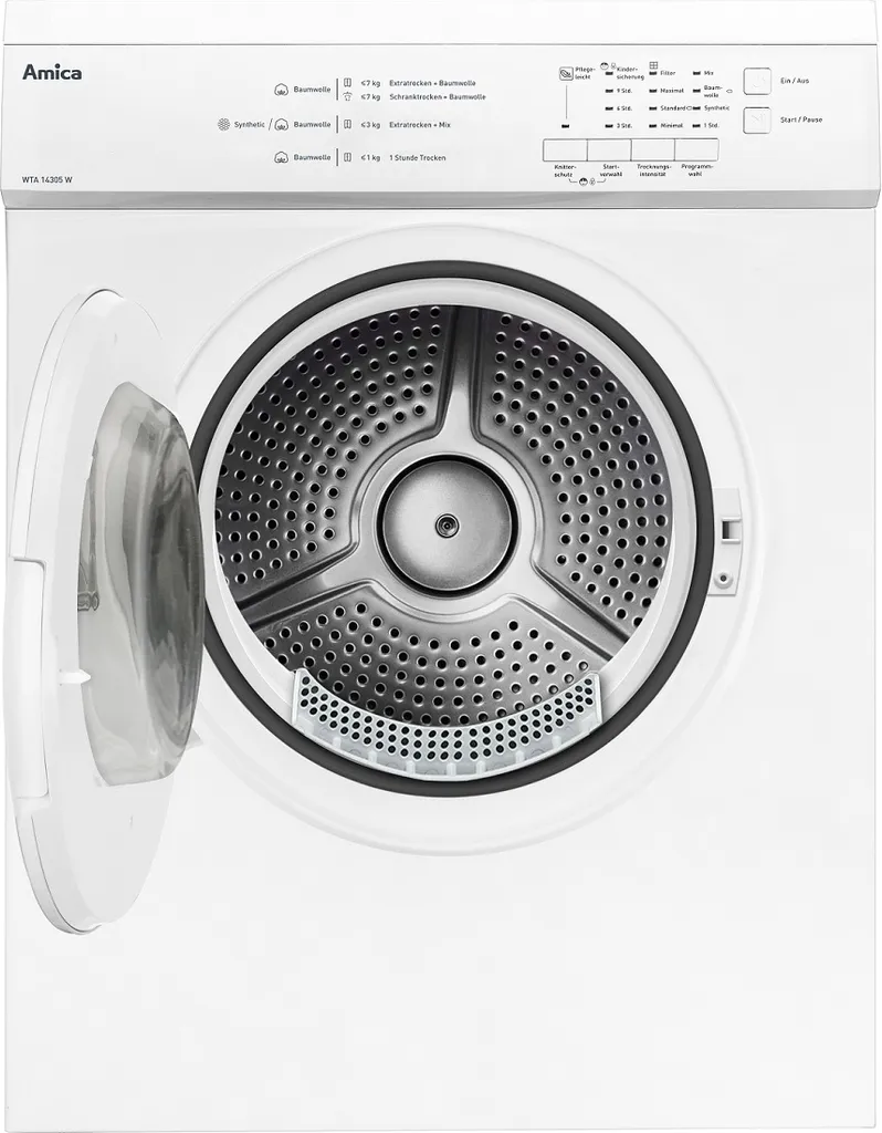 Amica WTA 14305 W, Ablufttrockner, 7 Kg, Weiß 11 Amica WTA 14305 W, Ablufttrockner, 7 Kg, Weiß – Bild 9