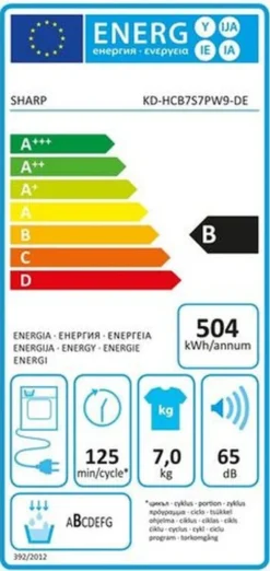 Sharp KD-HCB7S7PW9-DE Kondenstrockner 7kg LED-Display LED-Trommelbeleuchtung -Philips Verkaufsgeschäft 3d6473c13c5da9f0fd9f097ec9588bb1