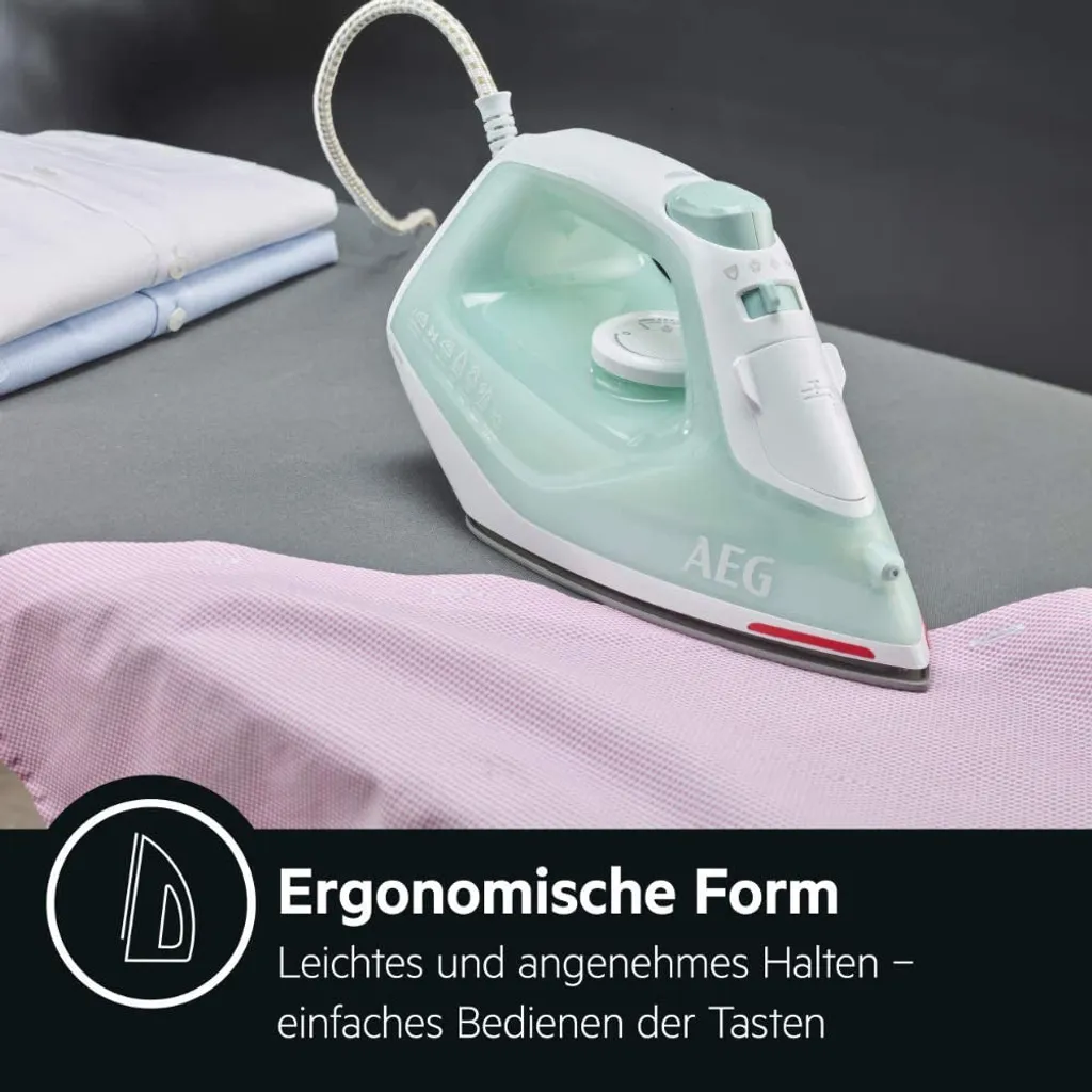 AEG DB1740 Dampfbügeleisen, Keramiksohle, 2400 Watt, Vertikaldampf, Anti-Kalk, Abschaltautomatik 5 AEG DB1740 Dampfbügeleisen, Keramiksohle, 2400 Watt, Vertikaldampf, Anti-Kalk, Abschaltautomatik – Bild 3