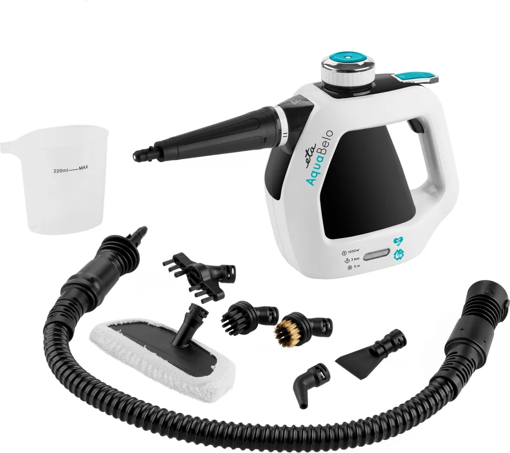 ETA AQUABELO Handdampfreiniger ETA126490000, 1000 W , Betriebsdruck 3 Bar, Dampf In 2-3 Minuten, Wassertankvolumen 220 Ml, Kabellänge 5 M 3 ETA AQUABELO Handdampfreiniger ETA126490000, 1000 W , Betriebsdruck 3 Bar, Dampf In 2-3 Minuten, Wassertankvolumen 220 Ml, Kabellänge 5 M