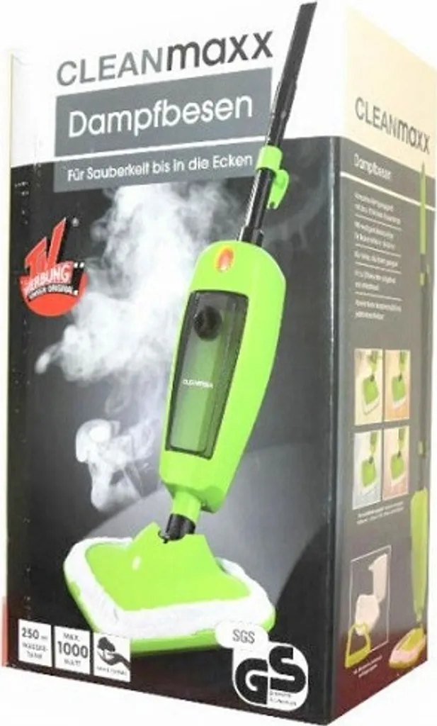 CLEANmaxx Dampfbesen 1000W Grün Bodenpflege Inkl. Messbecher Mikrofasertuch 17 CLEANmaxx Dampfbesen 1000W Grün Bodenpflege Inkl. Messbecher Mikrofasertuch – Bild 15