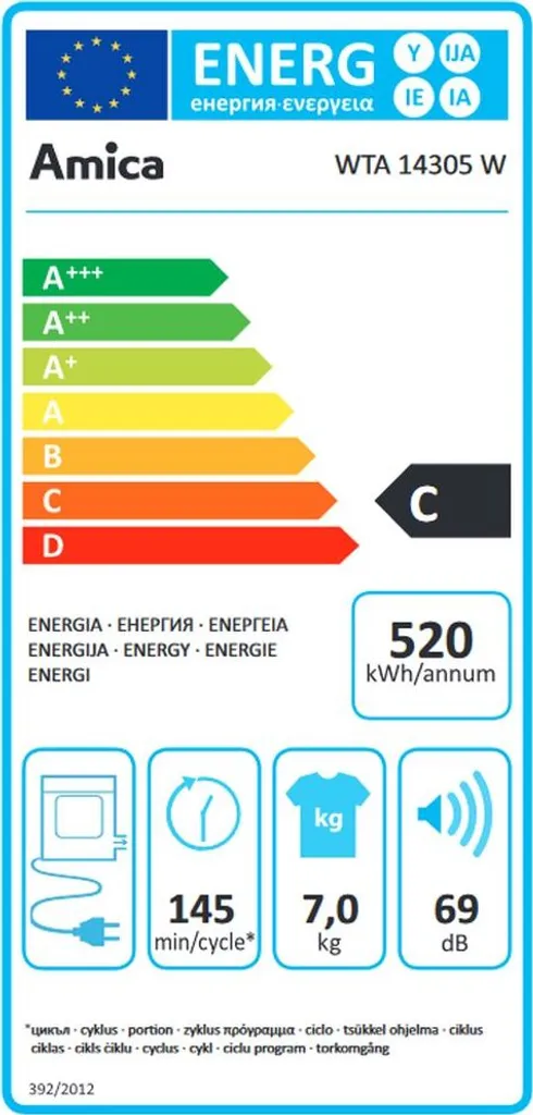 Amica WTA 14305 W, Ablufttrockner, 7 Kg, Weiß 9 Amica WTA 14305 W, Ablufttrockner, 7 Kg, Weiß – Bild 7