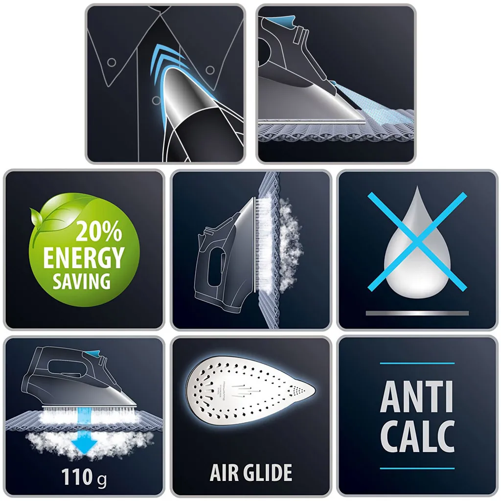 Rowenta Effective DW 1120 Dampfbügeleisen 30 G/min, Dampfstoß 110 G, Edelstahl-Bügelsohle, Tropfstopp, Anit-Kalk, 2200 Watt, Bügeleisen 12 Rowenta Effective DW 1120 Dampfbügeleisen 30 G/min, Dampfstoß 110 G, Edelstahl-Bügelsohle, Tropfstopp, Anit-Kalk, 2200 Watt, Bügeleisen – Bild 10