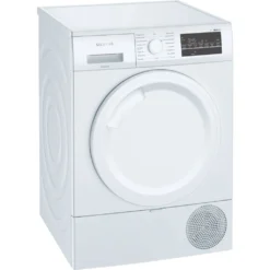 Siemens IQ500 WT45R4A1, Freistehend, Frontlader, Hitzepumpe, Weiß, Tasten, Drehregler, Rechts