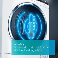 Siemens WQ33G2D40 IQ500 Wärmepumpen-Trockner, 8 Kg, AutoDry-Technologie Schonendes Und Präzises Trocknen, Super40'-Programm, SoftDry Trommelsystem Sanftes Und Schonendes Trocknen Weiß -Philips Verkaufsgeschäft a2c08317ce6283d735e62996fc995c88