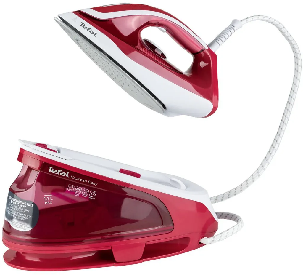 Tefal SV6130, 2200 W, 5,7 Bar, 1,7 L, 120 G/min, 360 G/min, Rot, Weiß 4 Tefal SV6130, 2200 W, 5,7 Bar, 1,7 L, 120 G/min, 360 G/min, Rot, Weiß – Bild 2