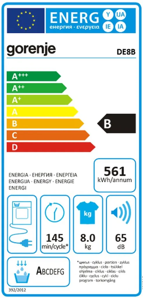Gorenje DE 8B Kondenstrockner - Bis 8 Kg Fassungsvermögen - StableTech - AutoDrain - LED-Display - 16 Programme - Knitterschutz - Kindersicherung - Weiß 4 Gorenje DE 8B Kondenstrockner - Bis 8 Kg Fassungsvermögen - StableTech - AutoDrain - LED-Display - 16 Programme - Knitterschutz - Kindersicherung - Weiß – Bild 2